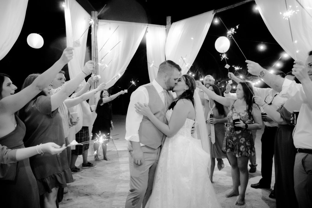 Key Largo Lighthouse Beach Wedding, Key Largo Wedding Photographer, Claudia Rios Photography, Sparkler Exit Beach Wedding