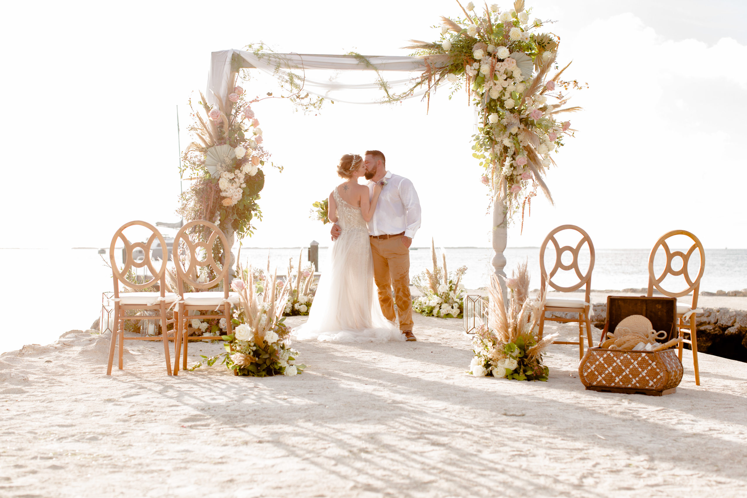 Bayside Inn Key Largo Micro Wedding, Bayside Inn Wedding, Key Largo Wedding, Boho wedding decor