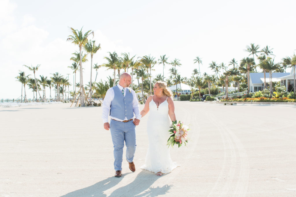 Islander Resort Wedding, Key West Wedding, Claudia Rios Photography, Tropical Florida Wedding, Bride and Groom on Beach