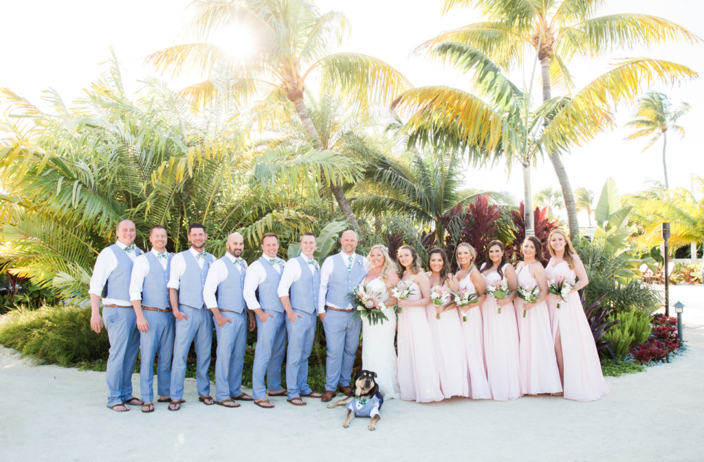 Islander Resort Wedding, Key West Wedding, Claudia Rios Photography, Full Bridal Party Poses