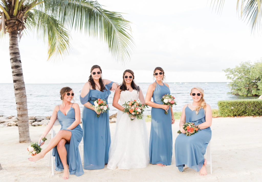 Key Largo Lighthouse Beach Wedding, Key Largo Wedding Photographer, Claudia Rios Photography, Bridesmaids Sunglasses Beach Wedding