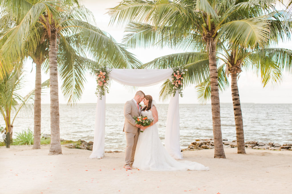 Key Largo Lighthouse Beach Wedding, Key Largo Wedding Photographer, Claudia Rios Photography, Beach Wedding Ceremony Silk Arch